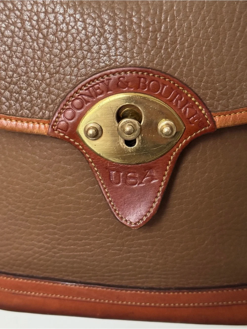 Vintage Dooney & Bourke All-Weather Leather Carrier Flap Crossbody Bag